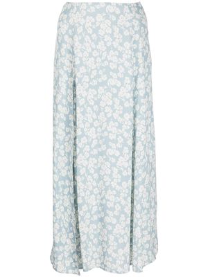 Reformation Zoe floral-print midi skirt - Blue