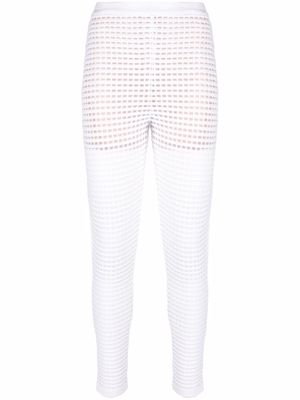 Genny open-knit sheer trousers - White