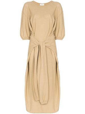 Lemaire knotted-front draped midi dress - Neutrals