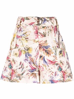 Chufy floral-print flared shorts - White