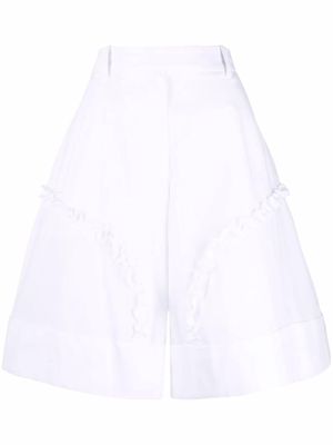 Simone Rocha ruffle-trim wide-leg shorts - White