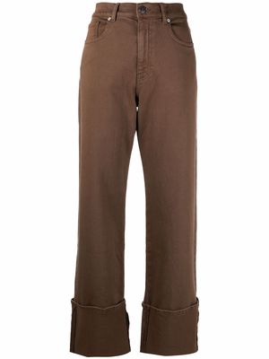 P.A.R.O.S.H. turn-up straight-leg jeans - Brown