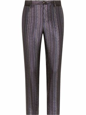 Dolce & Gabbana metallic-stripe tailored trousers - Purple