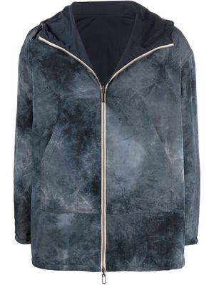 Emporio Armani bleach-effect hoodie - Blue