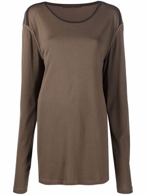 Louis Vuitton 2000s pre-owned dropped shoulders long-sleeved top - Brown