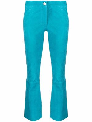 Arma cropped suede trousers - Blue