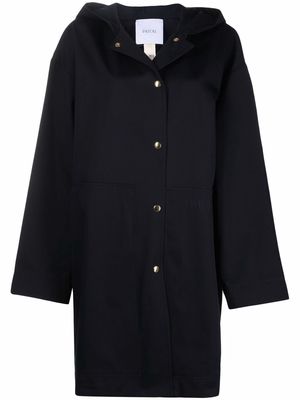 Patou embroidered logo buttoned coat - Blue
