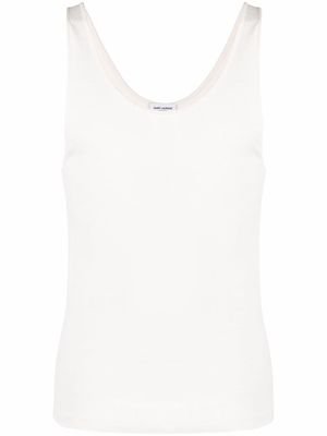 Saint Laurent lightweight scoop neck top - Neutrals