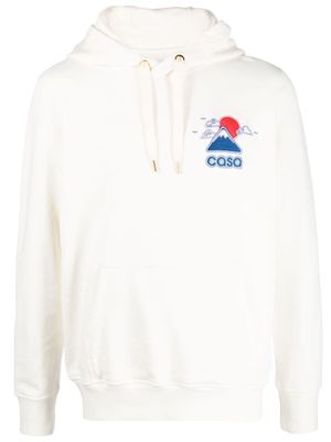 Casablanca logo-embroidered hoodie - White