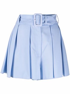 Patou pleated belted shorts - Blue