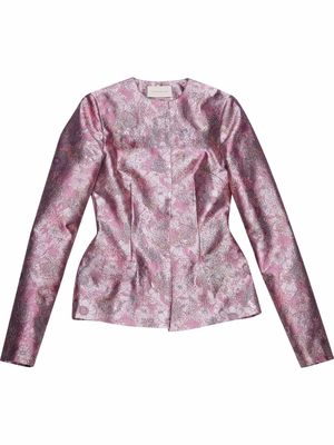 Christopher Kane floral-jacquard jacket - Pink