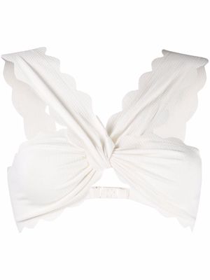 Marysia East River knot-detail bikini top - White