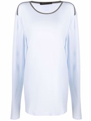 Louis Vuitton 2000s pre-owned drop shoulders long-sleeved top - Blue