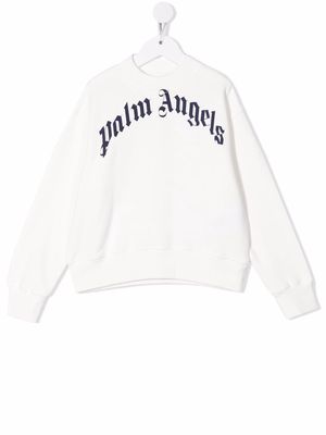 Palm Angels Kids logo-print sweatshirt - White