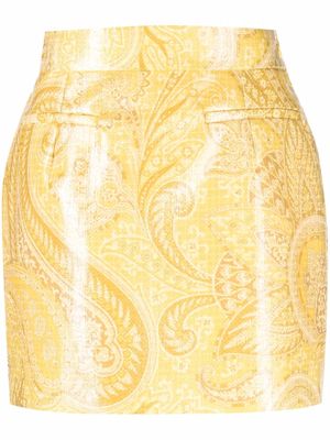 ETRO paisley-print mini skirt - Yellow
