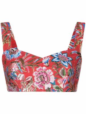 Dolce & Gabbana floral jacquard bustier-style top - Red