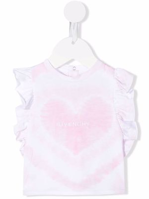 Givenchy Kids embroidered-logo ruffle T-shirt - Pink