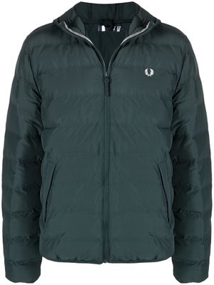 FRED PERRY embroidered-logo padded jacket - Green