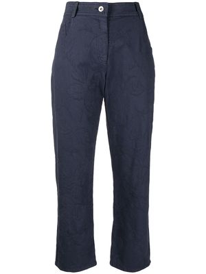 YMC Geanie floral-embroidery trousers - Blue