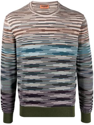 Missoni intarsia stripe-knit crew-neck jumper - Green