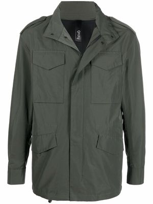 Hevo flap-pockets high-neck windbreaker jacket - Green