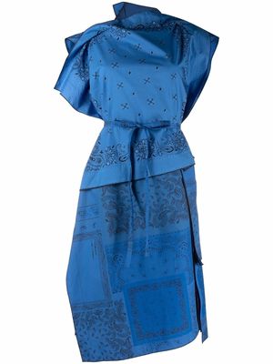 Kenzo bandana-print asymmetric dress - Blue