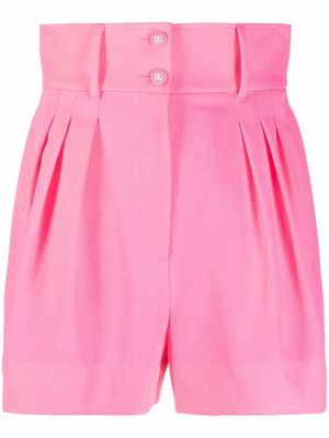 Dolce & Gabbana darted high-waisted shorts - Pink