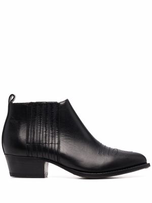 Buttero block-heel ankle boots - Black