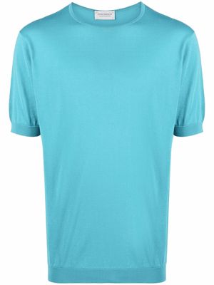 John Smedley fine-knit short-sleeve T-shirt - Blue