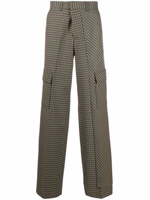 Andersson Bell check-print straight-leg trousers - Green