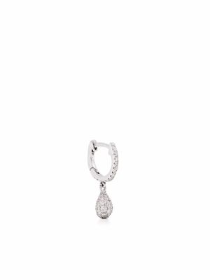 DE JAEGHER 18kt white gold lightly drop diamond hoop earring - Silver