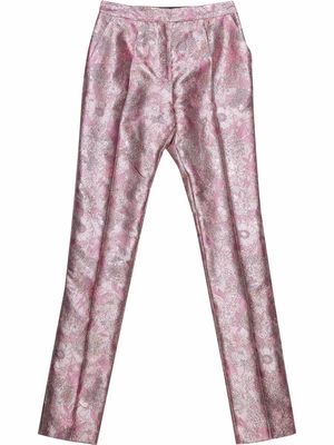Christopher Kane floral-jacquard trousers - Pink