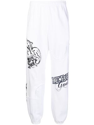 Undercoverism graphic-print track pants - White