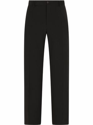 Dolce & Gabbana high-waisted wool straight-leg trousers - Black