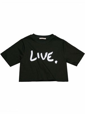 Christopher Kane slogan-print cropped T-shirt - Black