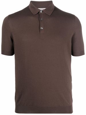 Fileria fine-knit cotton polo shirt - Brown