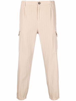 Brunello Cucinelli tapered cotton trousers - Neutrals