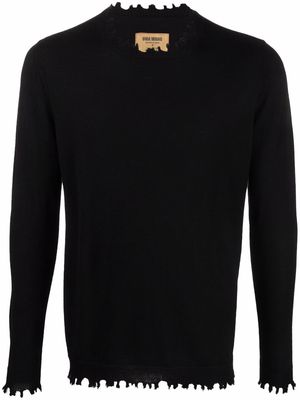 Uma Wang long-sleeve knitted top - Black