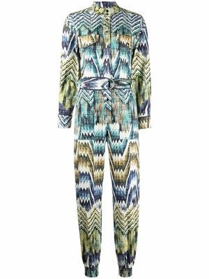 Chufy patterned belted jumpsuit - Green