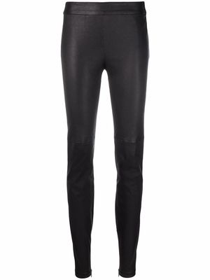 Givenchy polished-finish zip-detail trousers - Black