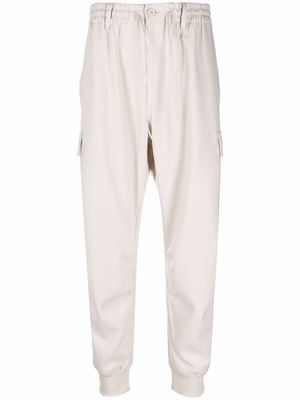 Y-3 tapered cotton cargo pants - Neutrals