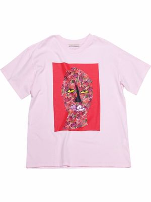 Christopher Kane Belinda face-motif T-shirt - Pink