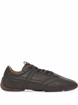 Burberry topstitched leather sneakers - Black