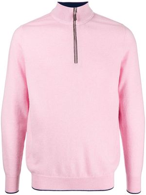 N.Peal The Carnaby half-zip sweater - Pink