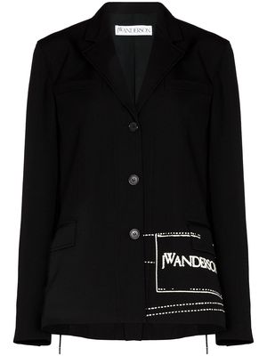 JW Anderson logo-print oversized blazer - Black