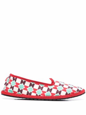 Vibi Venezia mosaic print loafer-slippers - Red