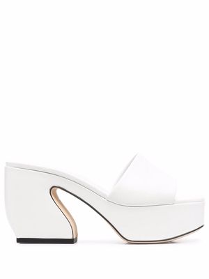 Si Rossi chunky-platform mules - White