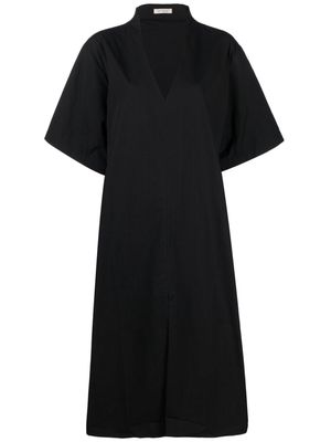 St. Agni V-neck short-sleeved shirtdress - Black