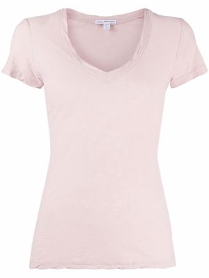 James Perse V-neck fitted T-shirt - Pink