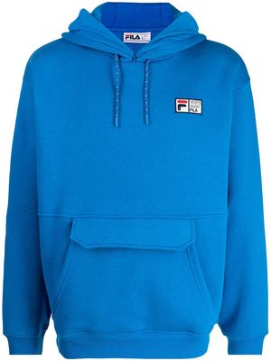 Fila logo-print long-sleeved hoodie - Blue